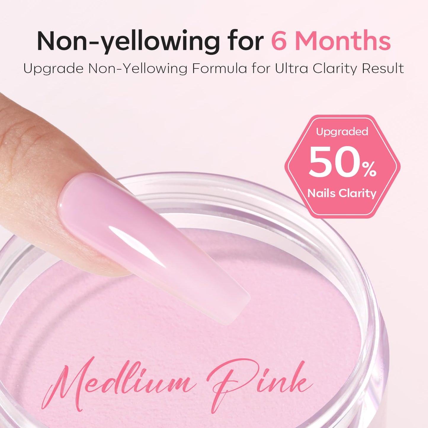 Modelones Acrylic Powder, 4.23oz Upgraded Medium Pink Nail Acrylic Powder for Nail Art 3D Carving French Nails Extensions, Non-Yellowing, Gifts for Women
