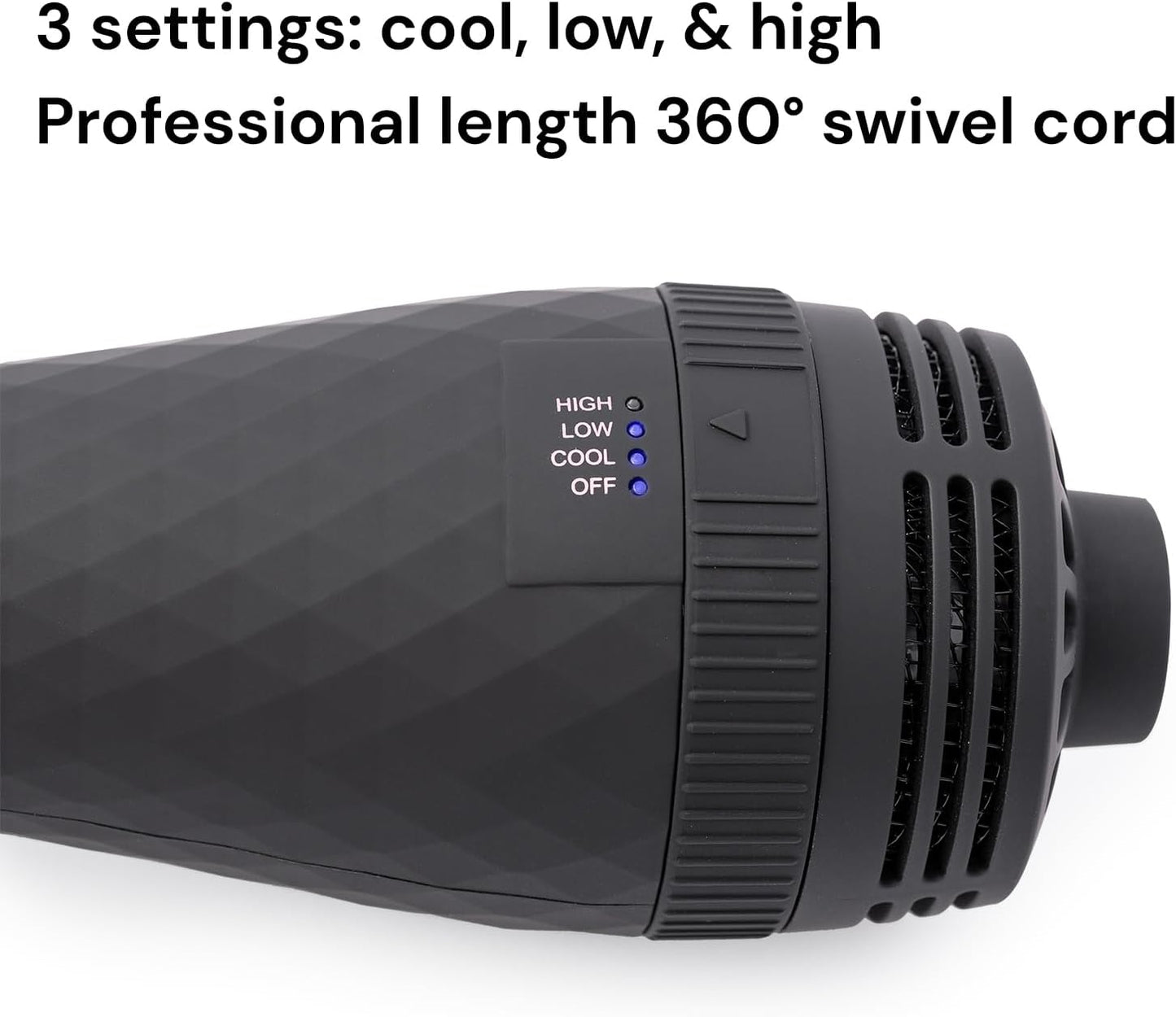 L'ANGE HAIR Le Volume 2-in-1 Titanium Blow Dryer Brush | Hot Air Brush for Hair Drying & Styling | Ionic Oval Barrel for Smooth, Frizz-Free Volume | (Black – 60mm)