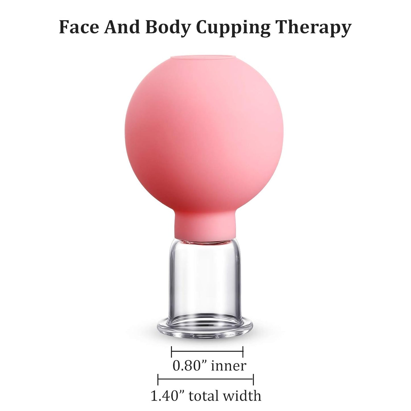 Nuanchu Facial Cupping Cup Glass Face Cup Silicone Cupping Massage Vacuum Suction Mug for Body Face Leg Arm Back Shoulder Muscle and Joint Pain(Pink,0.80 Inch Diameter)