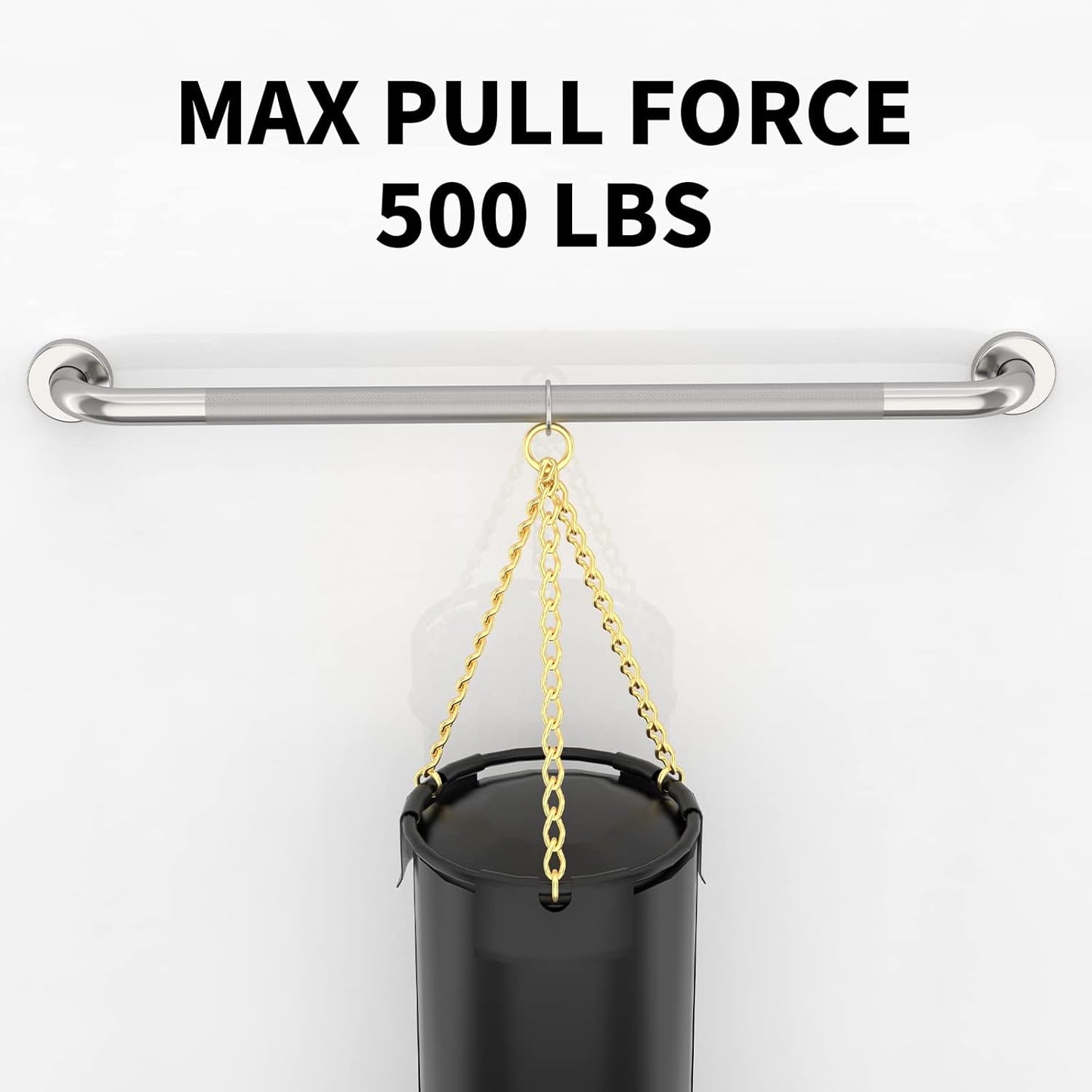 36 Inch Anti Slip Shower Grab Bar, Munzong Satin Brushed Nickel Bathroom Grab Bar, Knurled Bathroom Balance Bar,Safety Hand Rail Support Handicap Elderly Injury Senior Assist Bath Handle