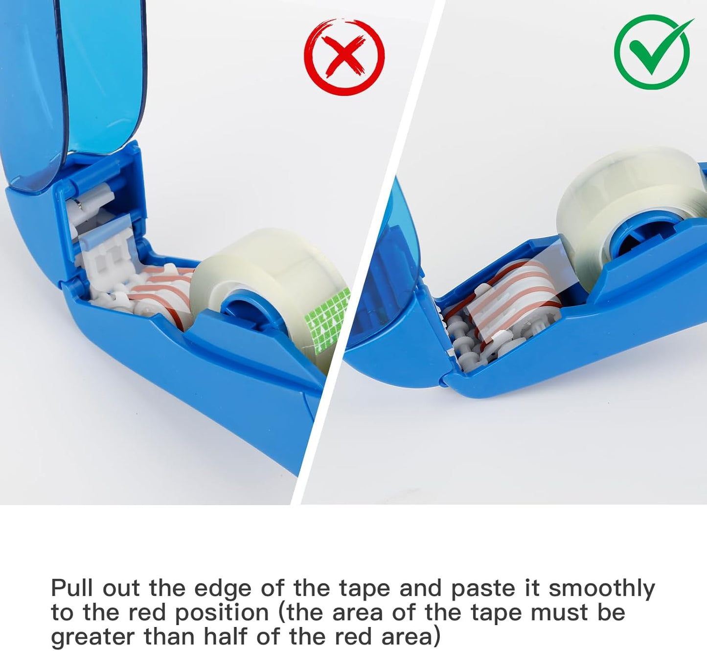 Eagle Automatic Tape Dispenser, Handheld & Portable Design, Office Tape Gun, One-Handed Operation with Safety Blade for Office, Home, DIY or Packaging (Includes 2 Free Tapes)（Blue）