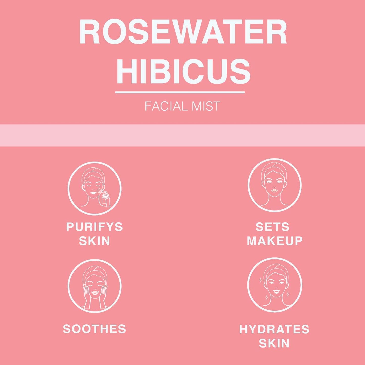 Rose Water Spray for Face & Body Refreshment with Moisturizing Hyaluronic Acid and Hibiscus water | Instant Hydration, Cooling, Calming & Conditioning (8 FL OZ)