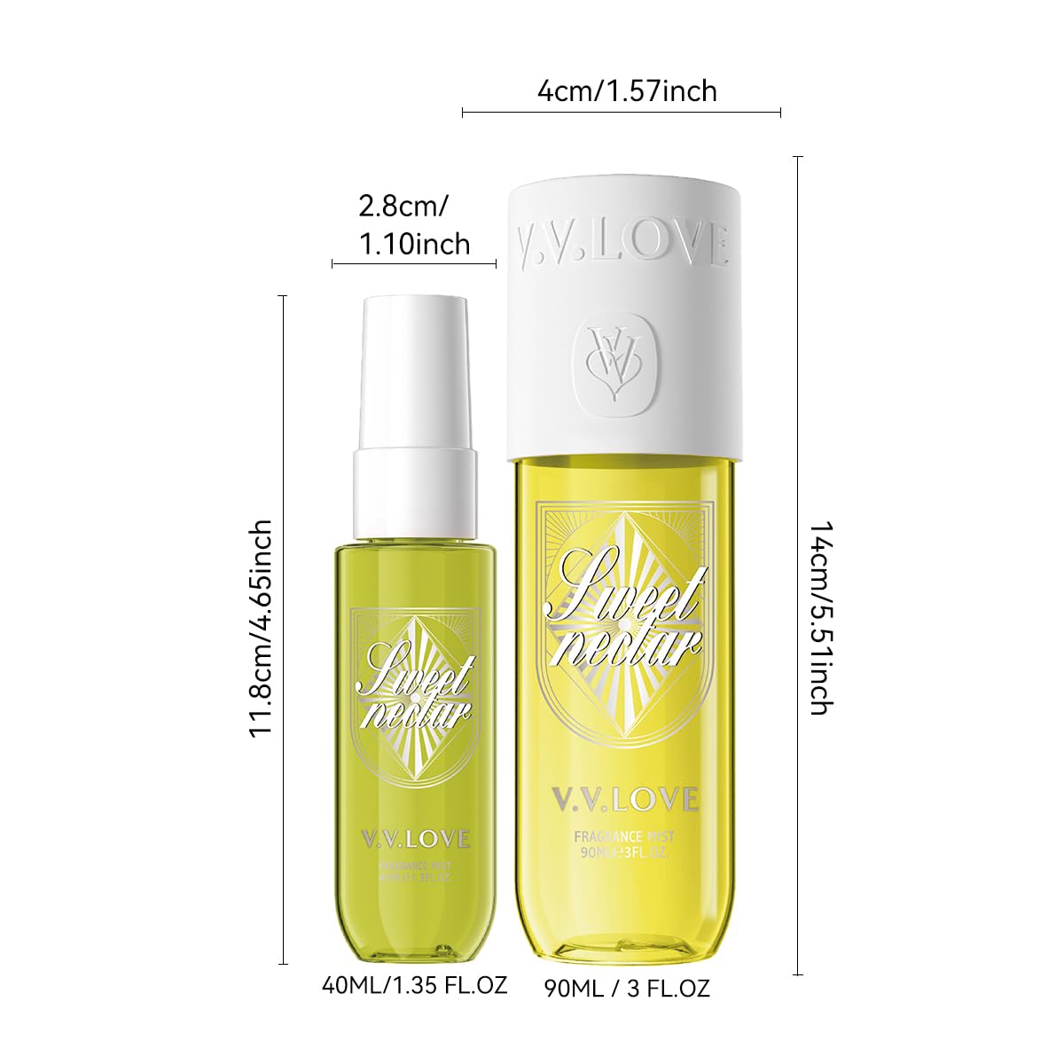Hongsheng 2 PCS Women's Body Mist and Hair Fragrance Travel Set, 3 Fl Oz + 1.3 Fl Oz Spray, Sweet Scented Perfume Gift Set for Women (Passion Fruit)