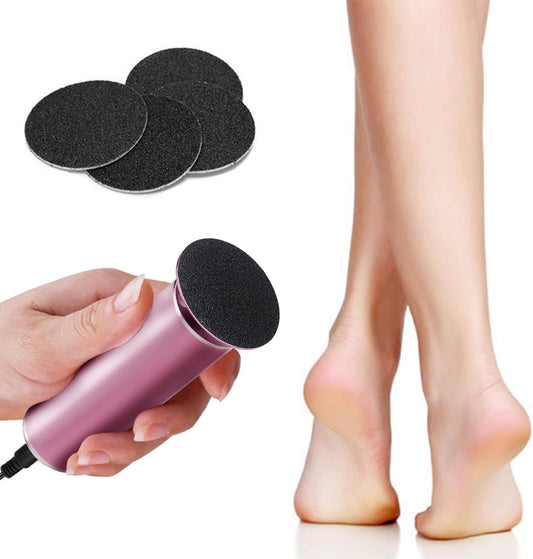 krofaue Electric Foot File Remover Callus Adjustable Speed File Grinder, Professional Summer Pedicure Tool with 60pcs Replacement Sandpaper Disks for Skin and Calluses at Home
