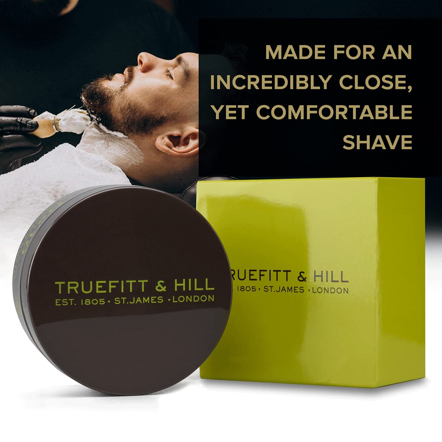 Truefitt & Hill Shaving Cream Bowl - No. 10 - Premium Glycerin-Based Lather, Smooth Glide, and Hydration for a Luxurious Shave, Formulated for Sensitive and Irritated Skin - 6.7 oz.