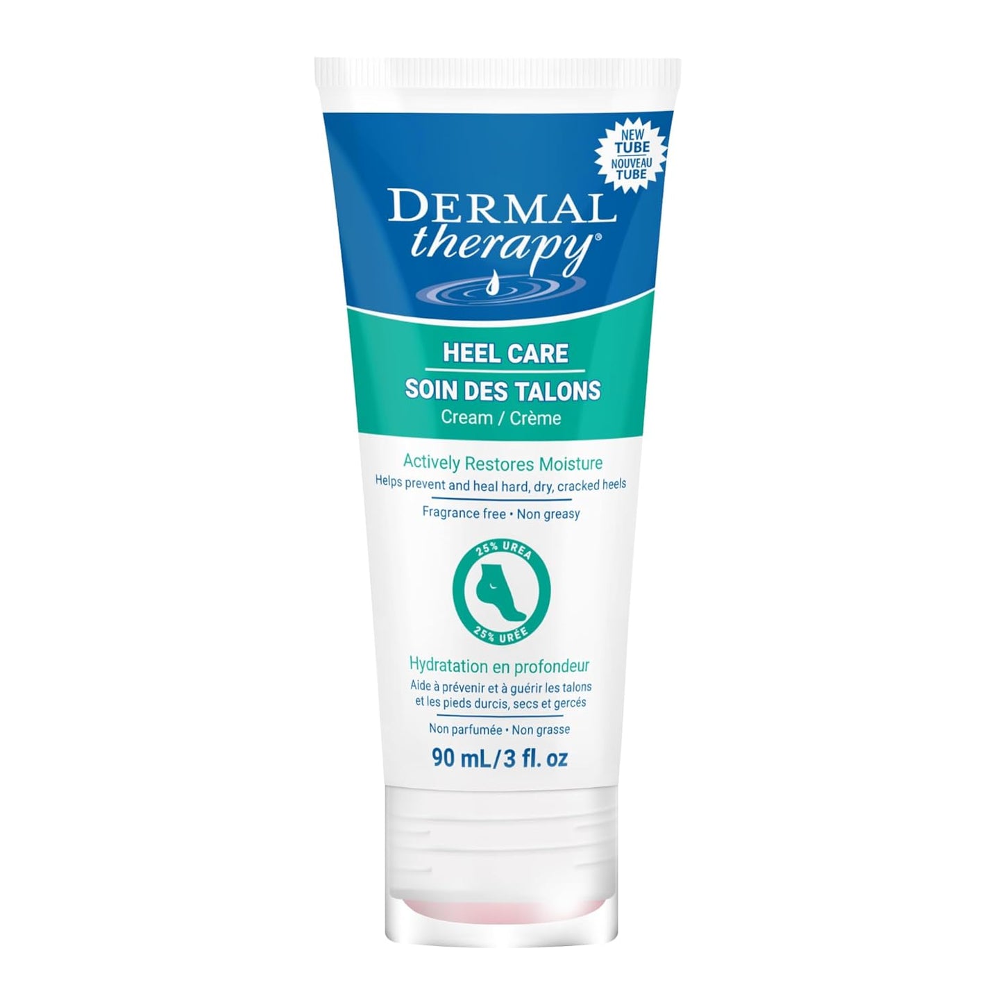 Dermal Therapy - Heel Care Cream, Foot Cream for Dry Cracked Heels, Intense Foot Moisturizer with Urea and AHA, Foot Lotion and Feet Exfoliator with Non-Greasy Formula, 3 o.z.