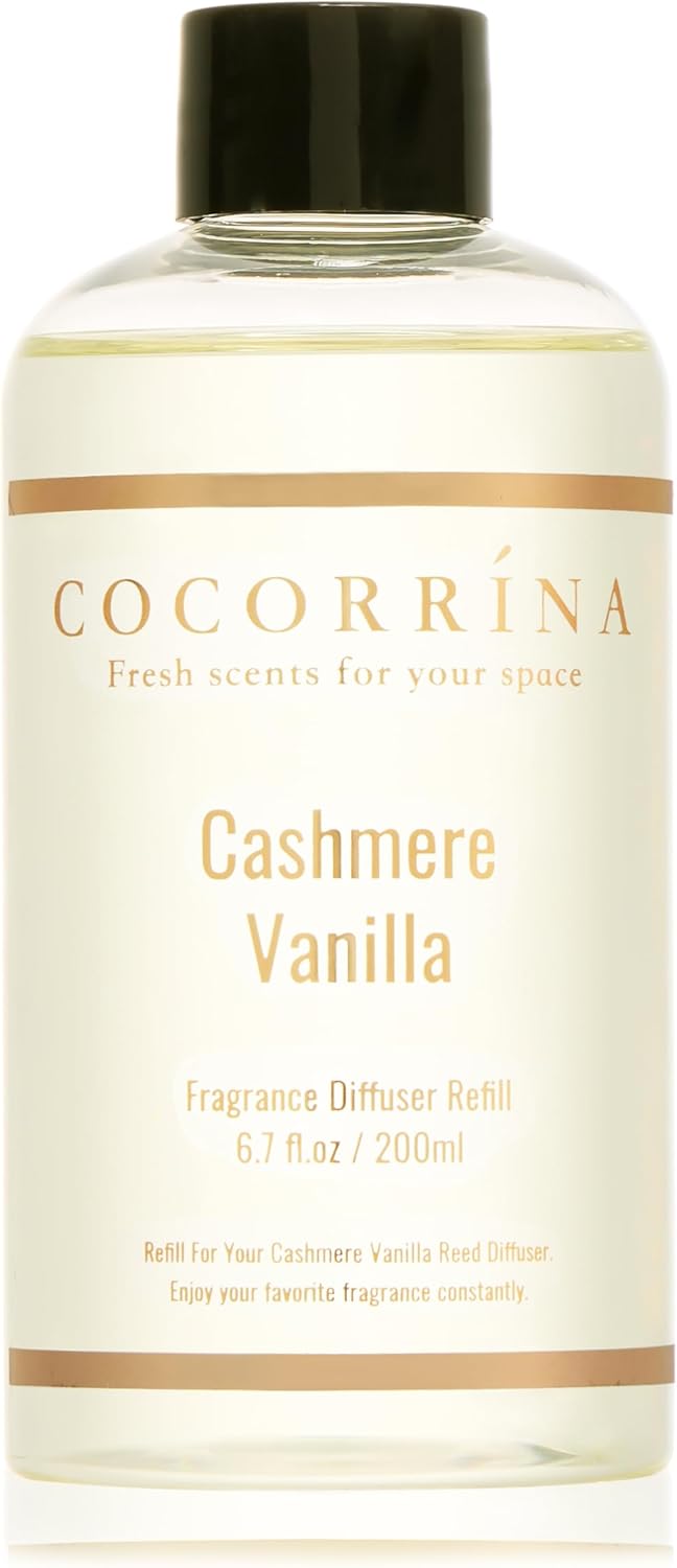 COCORRÍNA Reed Diffuser Refill - Cashmere Vanilla 6.7 Fl.oz Reed Diffuser Refill with 8 Sticks