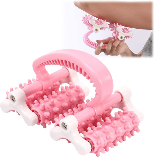 olelo Fascia Blaster, Fascia Blaster for Cellulite, Massage Roller with 20 Wheels for Deep Tissue Myofascial Release, Muscle Roller Stick Relieves Back, Neck, Leg Pain, Pink