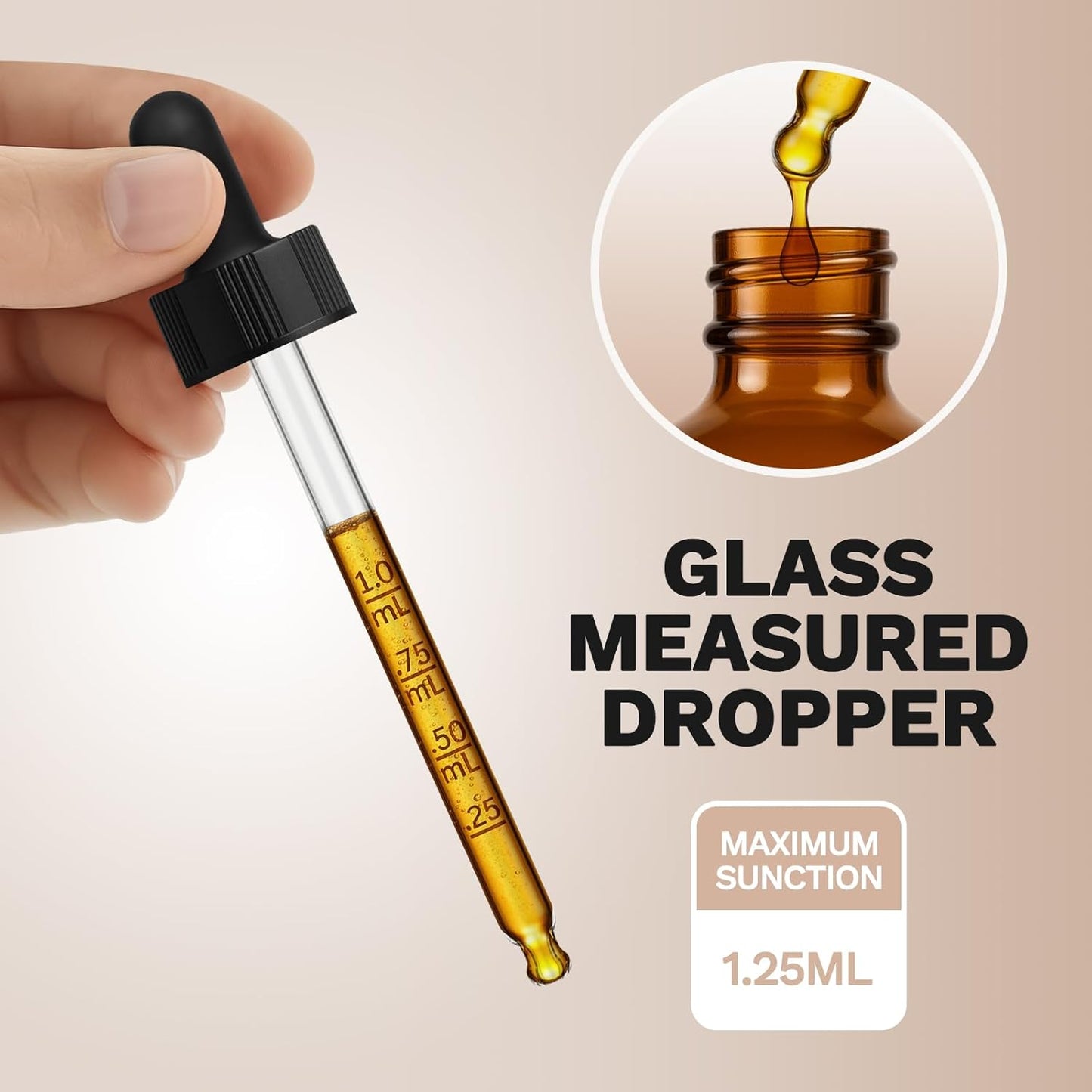 Bumobum Dropper Bottle, 4 oz Amber Glass Dropper Bottle with Measured Dropper, Empty Eye Tincture Bottles with Funnel, Pipette & Labels for Essential Hair Oils Serums, 4 Pack