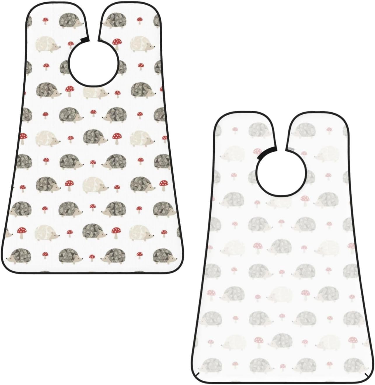 Adjustable Non-Stick Beard Apron, Hair Catcher Cape for Shaving Grooming, Waterproof with Suction Cups Men, Red Mushrooms Autumn Hedgehogs Shave Bib