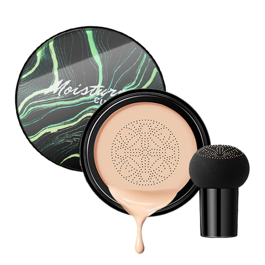 Air Cushion CC Cream Mushroom Head Foundation,BB Cream Makeup Foundation,Moisturizing Concealer,Long Lasting Full Coverage Waterproof,Even Skin Tone for All Skin Types (1# Ivory, 20g)