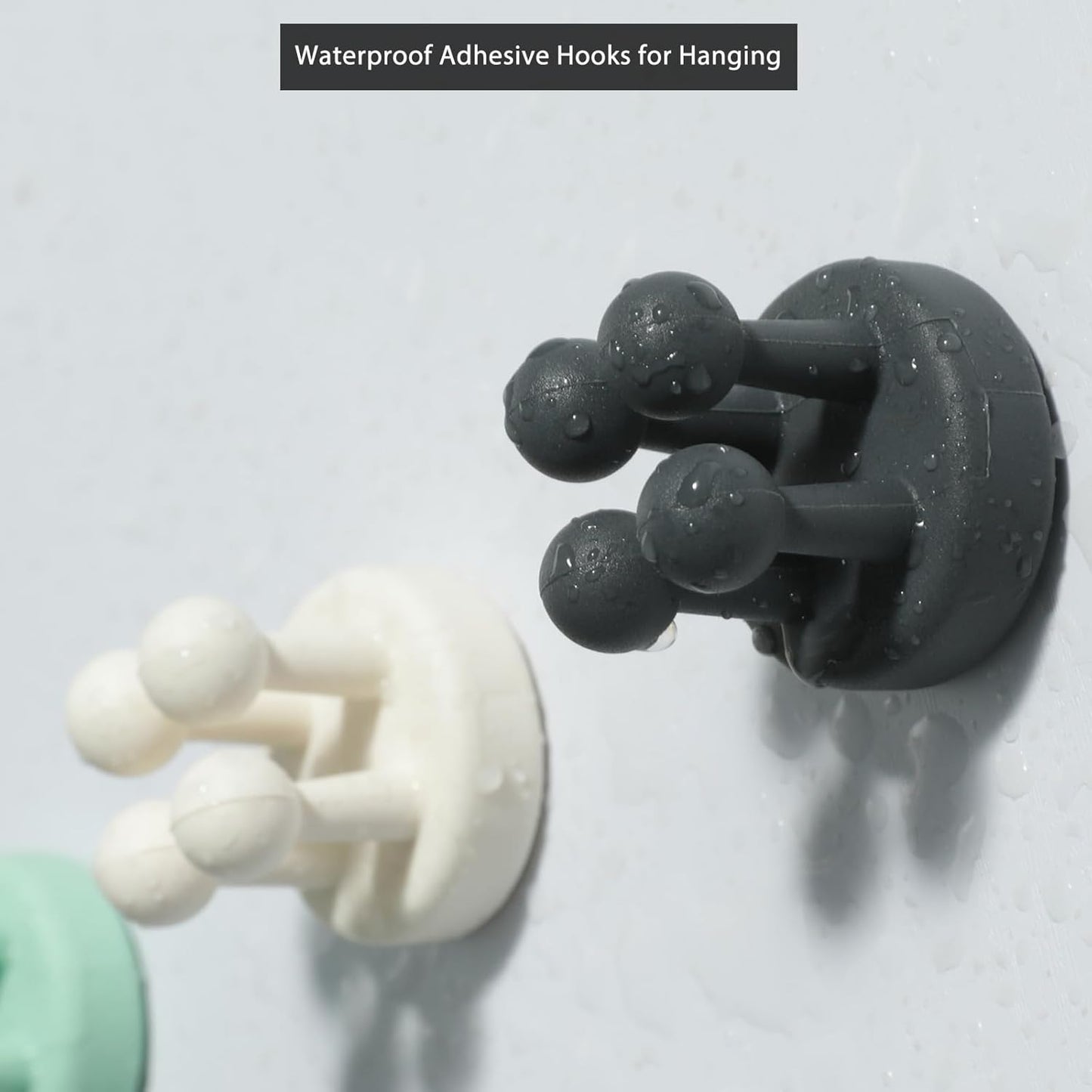 iBetterLife Silicone Toothbrush Holders for Bathrooms - 6Pcs Razor Holder for Shower Wall Mount Self Adhesive Cute Utility Dorm Room Kitchen Office Organizer Storage Hook for Kids Hanging Loofah Towel