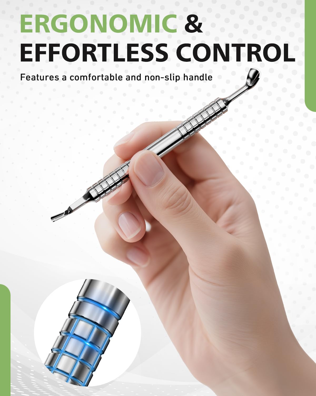 BALUCA Professional Cuticle Pusher & Trimmer for Women - 2-in-1 Nail Cuticle Remover Tool for Perfect Manicures & Pedicures, Silver