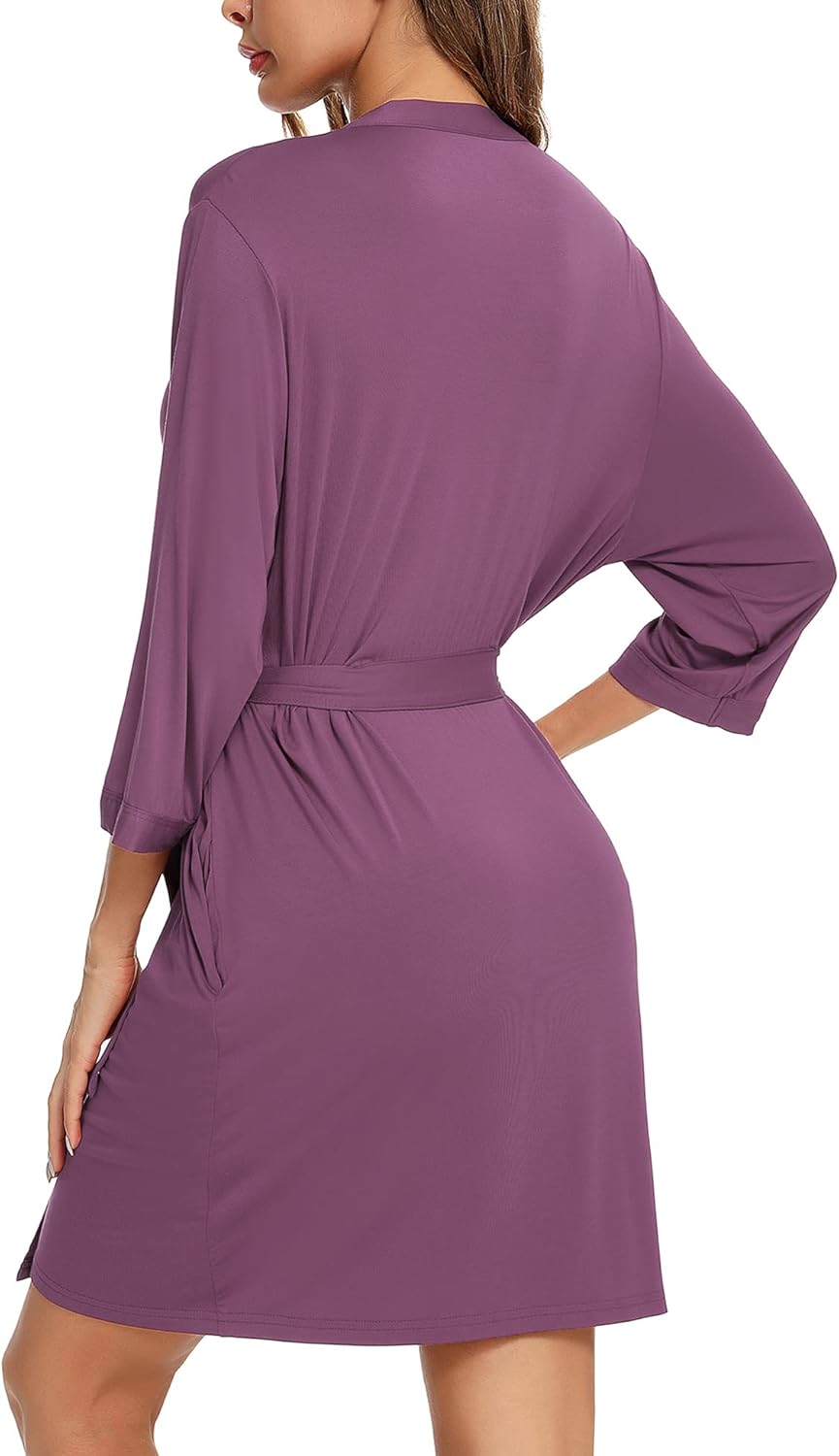 Samring Women's Lightweight Robe Soft Kimono Robes Short Bathrobe for Women Sleepwear