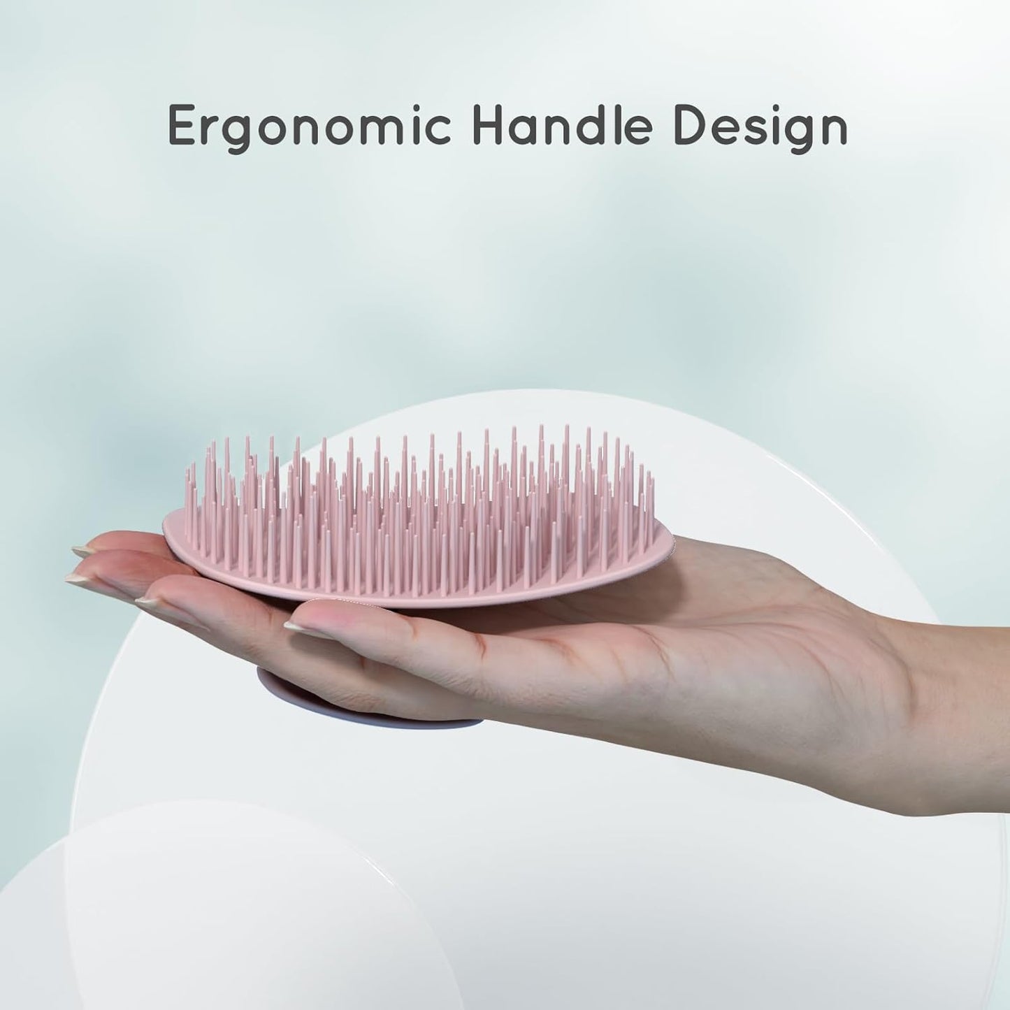 2 PC Scalp Massager Shampoo Brush, Scalp Scrubber & Exfoliator for Dandruff Removal, Wet & Dry and Detangler for Men and Women, Suitable for Short Medium Hair (Pink)