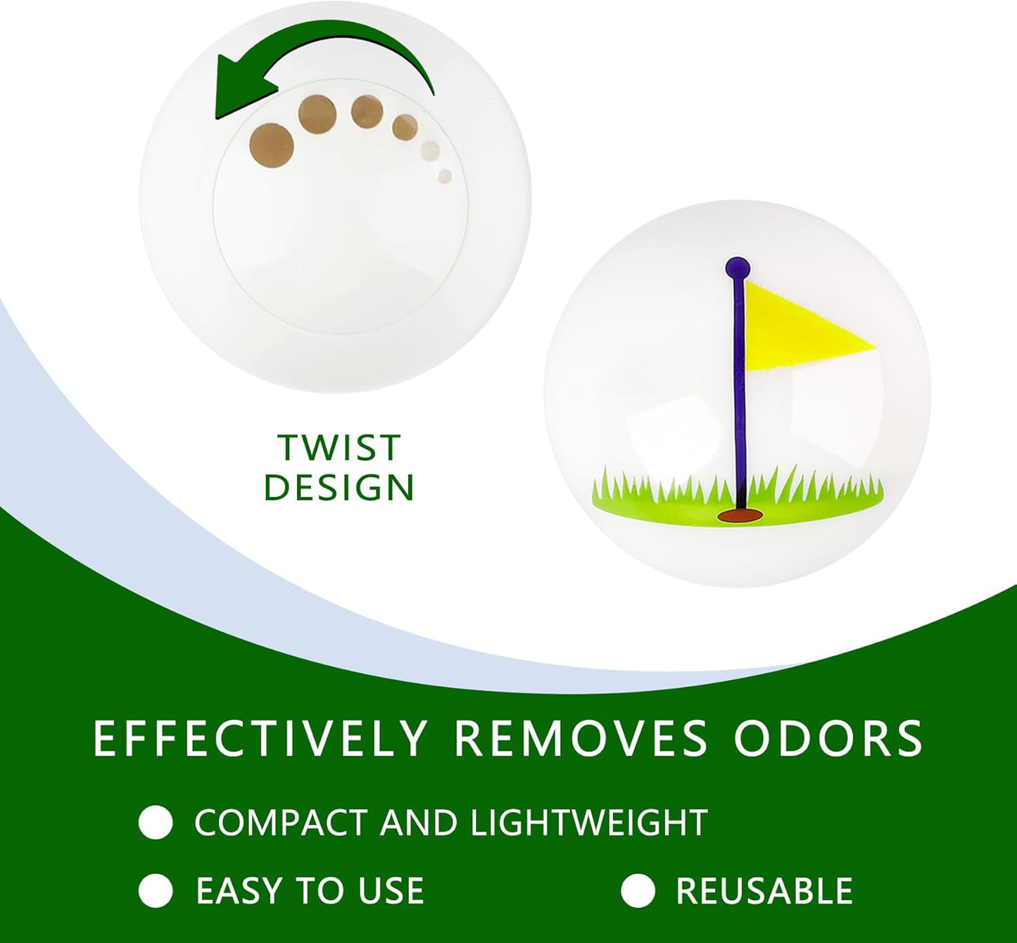 Knixmax Sneaker Deodorizer Shoe Freshener Balls, Boot Odor Eater Deodorizing Ball Sneaker Deodorants, Gym Bags Lockers Car Air Fresheners, 6 Packs Cologne Golf