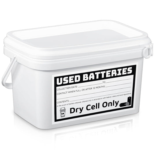 Baderke Disposal Battery Container Applied Dry-Cell 1.32 Gallon Capacity Battery Recycling Bin Storage