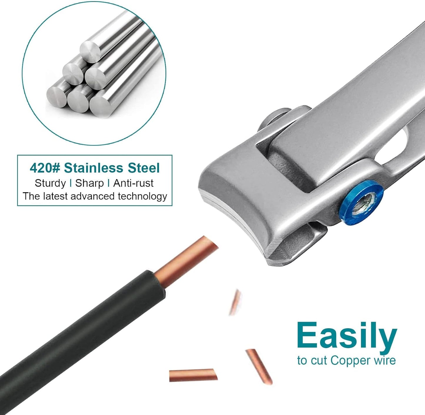 Toenail Clippers for Thick Toenails Wide Jaw Opening Ultra Sharp Toe Nail Clippers for Thick Nails for Seniors, Men, Women, Adult, Seniors, Heavy Duty Stainless Steel