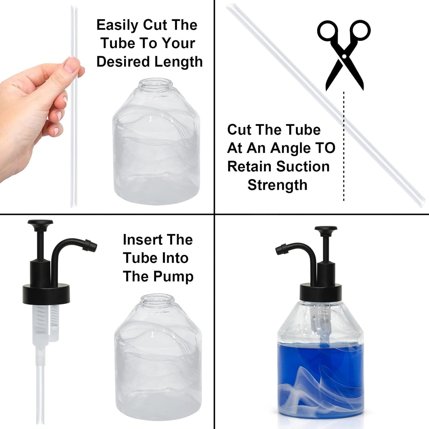 Soap and Lotion Dispensers Pump Replacement,Smooth Action,Fits Wider Opening Bottles with 1.3 in (33 mm) Thread,Rust&Leak Proof Stylish Pump for Liquid Soap Lotion Bottle DIY or Upcycling-Matte Black