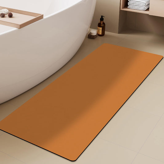 Bathroom Mat Quick Dry, Bathroom Rugs Non Slip Washable Thin Absorbent Bath Mat Fits Under Door Bathroom Floor Mat Perfect for Bath, Shower, or Sink 24"x60" Orange