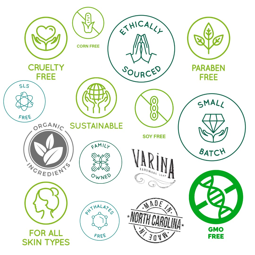 Varina Natural Aloe 2 Variety Bar Soap - Gentle Cleansing for Sensitive Skin, Fruity - 5 Pack - Experience Healthy and Glowing Skin