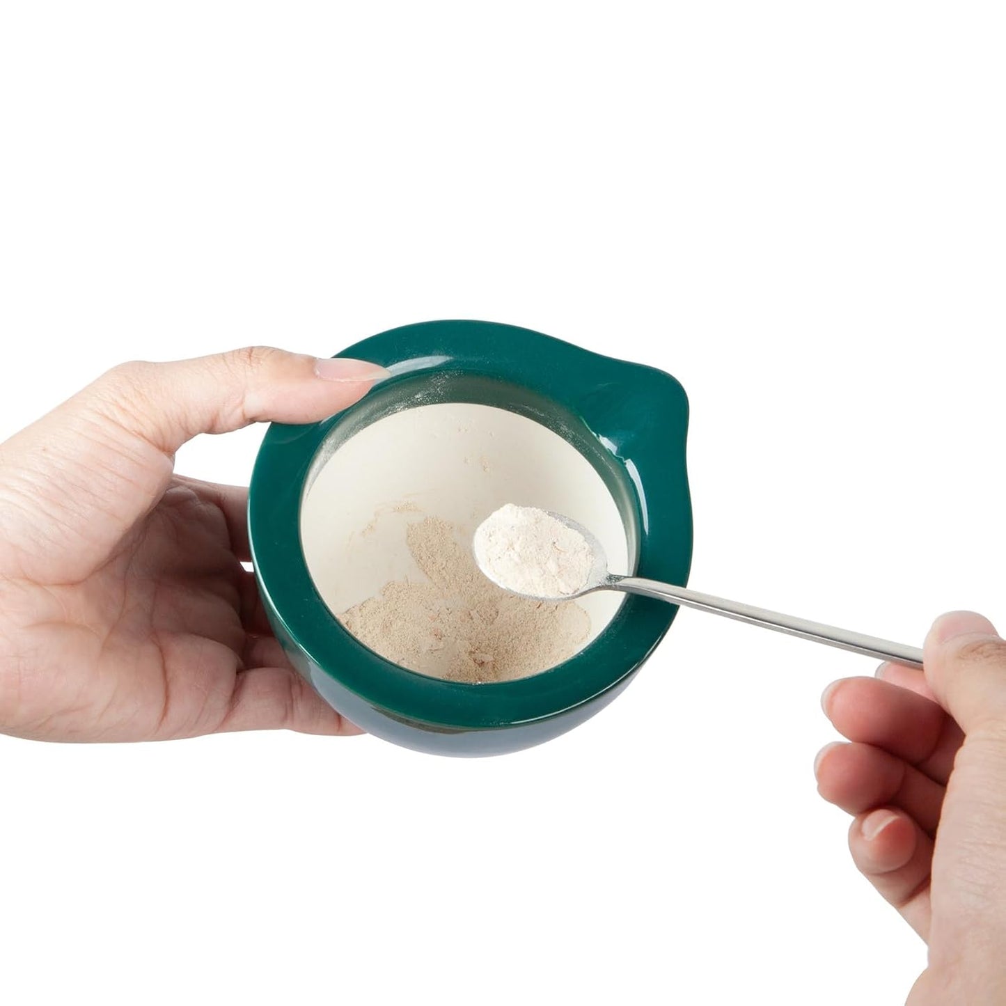 Pill Crusher, Ceramic Mortar and Pestle Set, Effortlessly Grind Pills, Vitamins, and Supplements into Fine Powder for Convenient Consumption by Adults, Seniors, and Pets (Small, Glossy Green)