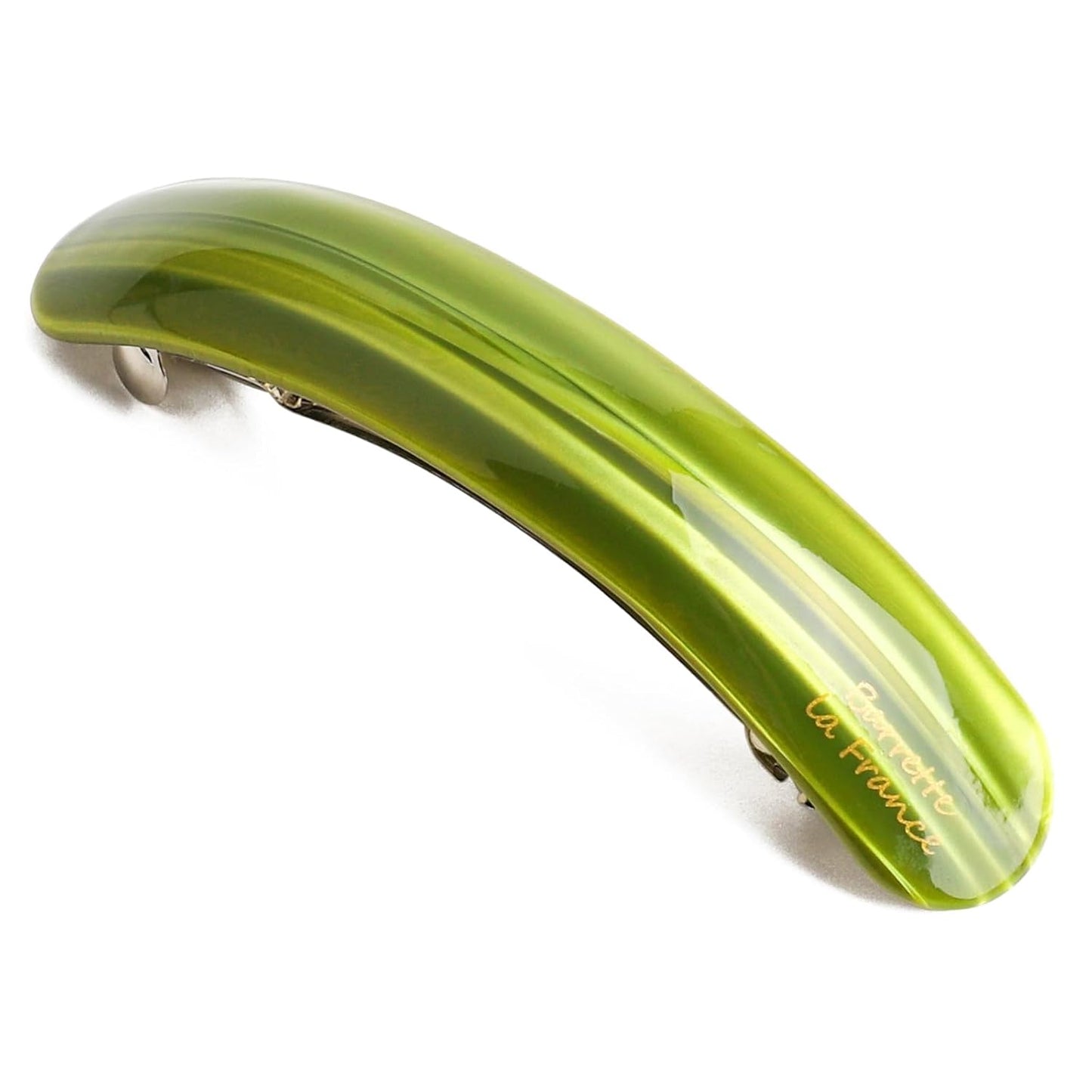 French Large Arc-shaped Adjustable Hair Clip Barrette for Women, Automatic Clasp (Mint Green)