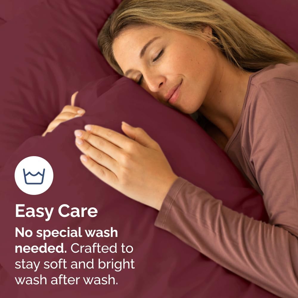 King Pillow Cases Set of 8 - Ultra Soft Hotel Quality Pillowcase Covers - Comfy & Wrinkle Free - Shrink, Stain & Fade Resistant - Easy-Care, Machine Washable Pillow Protectors - 8 Piece Set - Burgundy