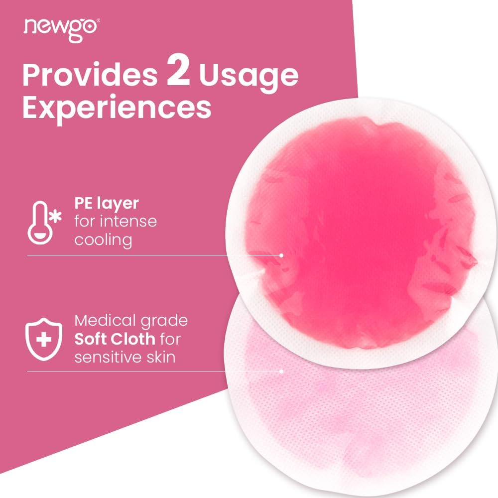 NEWGO Small Ice Packs for Injuries, 6 Pack Round Ice Packs for Face, Hot and Cold Gel Ice Pack Circular Cold Compress with Cloth Backing & Sleeve for Pain Relief, Toothaches - Red