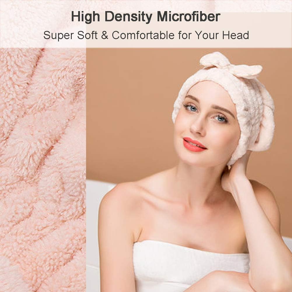 Jseng Large Microfiber Fast Hair Drying Towel Cap [New Upgrade], Extrame Soft & Ultra Absorbent, Fast Drying Hair Caps for Long & Thick Hair