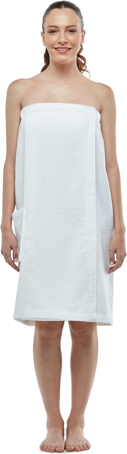 ESKYMODE Womens Terry Cotton Bath Robe Wrap, Women's Spa Shower Towel Bathrobe