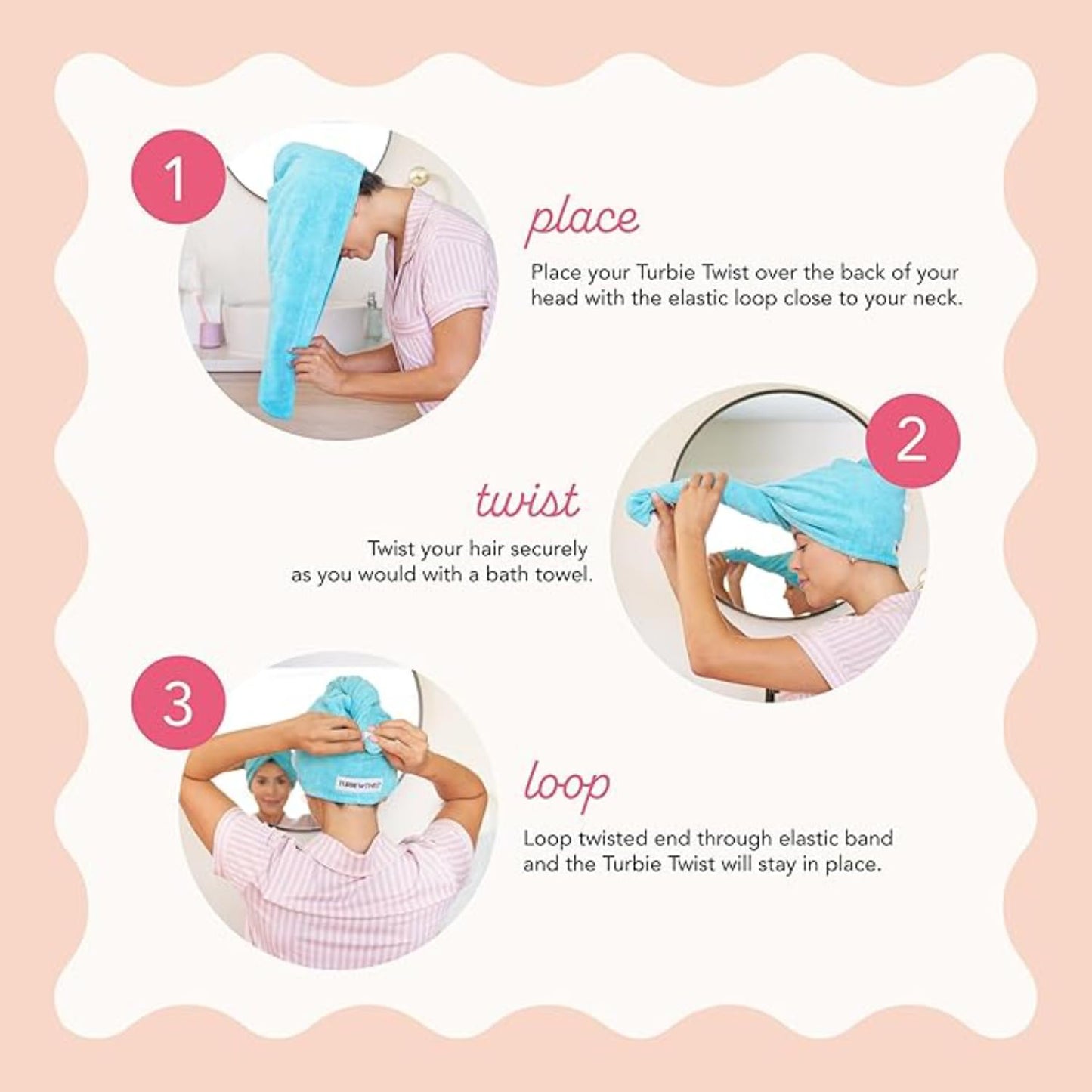 Turbie Twist 2-Pack Extra Long Microfiber Hair Towel for Beauty, Travel, Gifting - Hair Wrap Turban for Long & Thick Hair - Premium Personal Care - White & White