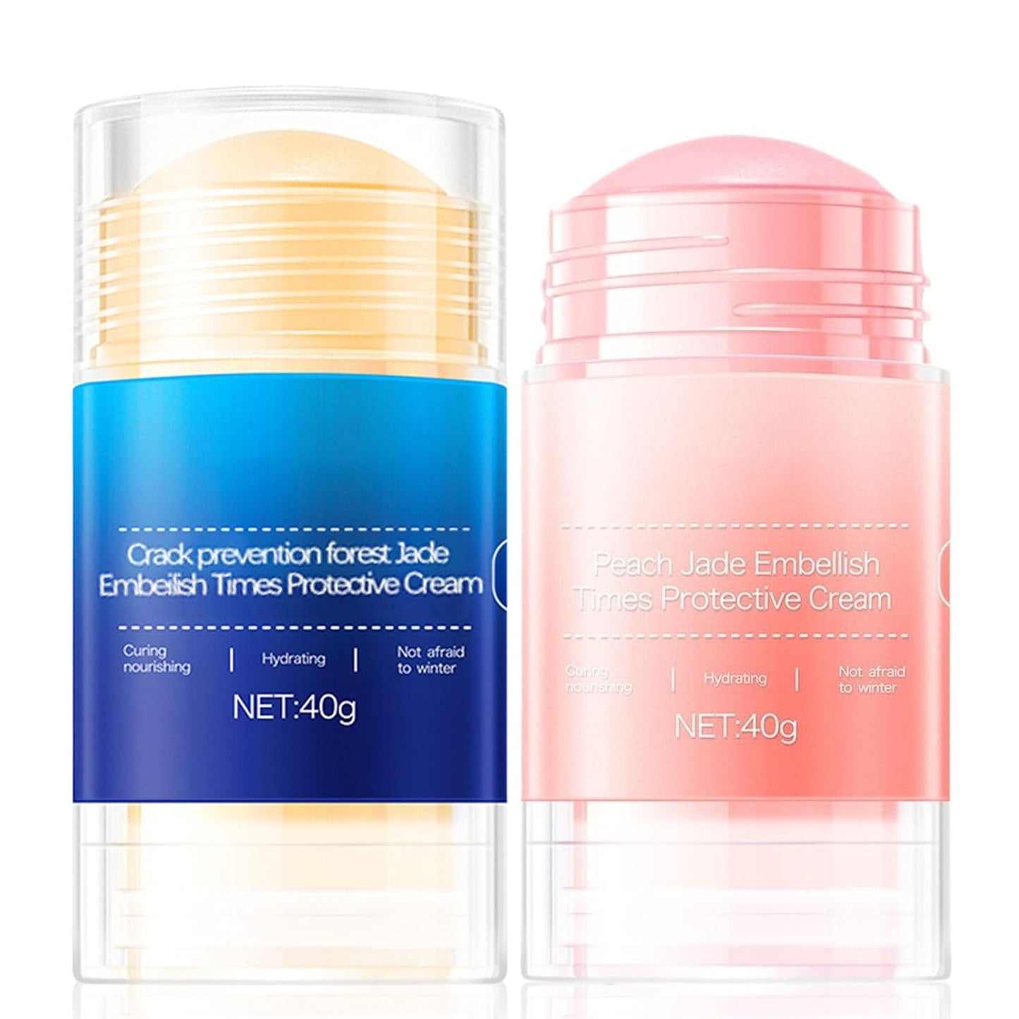 Crack Feet Prevention Stick 2PCS - Foot Care Cream Heel Balm for Dry Cracked Feet, Remove Dead Skin and Moisturize Dry Skin for Face, Knees, Elbows, Hands (2pcs, Citrus + Peach)