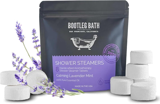 Shower Steamers Aromatherapy Lavender 8 Pack, 100% Pure Essential Oil, All Natural, for Men and Women, Made in USA