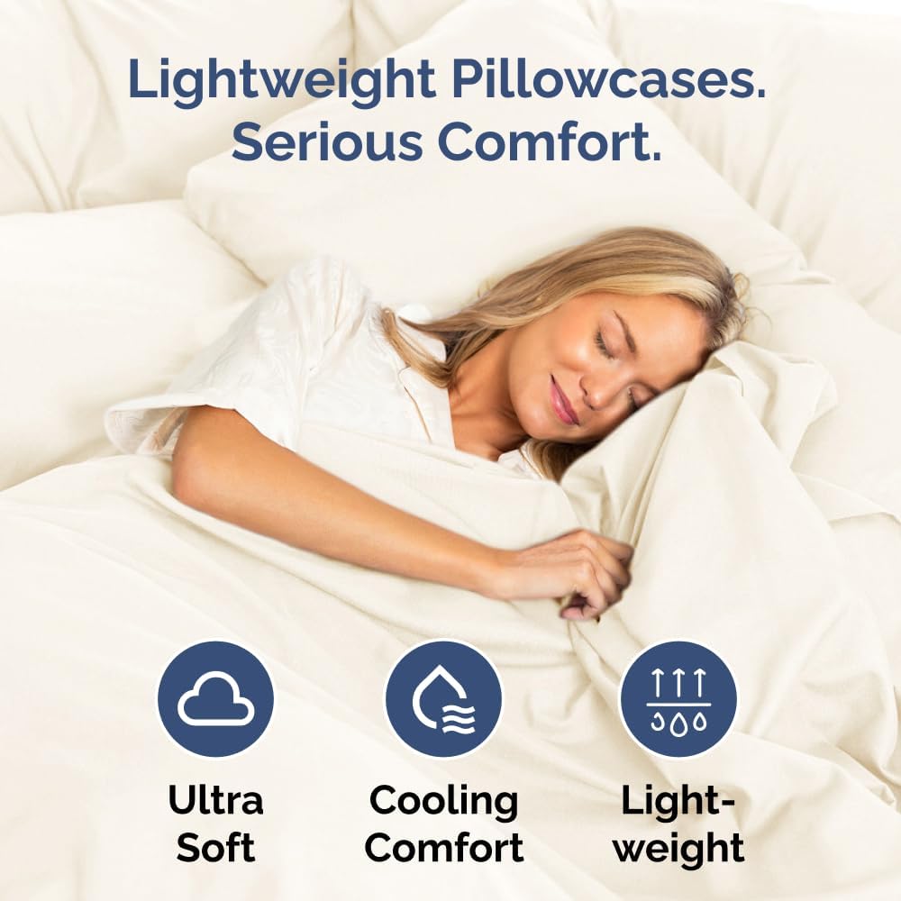 Long Pillowcases - Body Pillow Cover - Long Pillow Insert for Sleeping, Side Sleepers - Soft & Breathable Body Pillow Case with Envelope Enclosure - Comfy & Machine Washable - 20" x 54" (Off White)