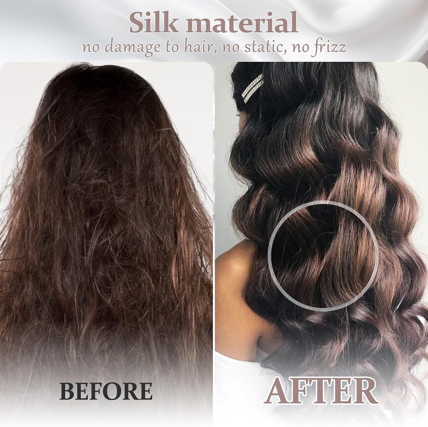 2 Pack 100% Pure Silk Pillowcase for Hair and Skin, Both Sides Mulberry Silk Pillowcases with Hidden Zipper, Cooling Pillowcase 19 Momme, 600 Thread Silk Pillow Cases King Size, Apricot