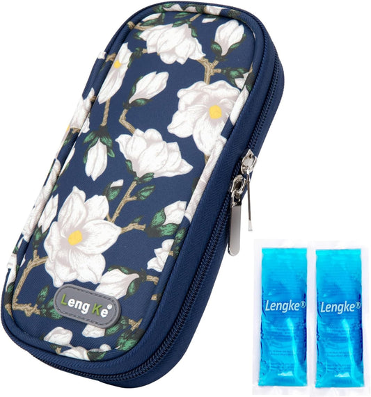 Insulin Cooler Travel Case with 2 TSA Approved Ice Packs, Diabetic Medication Insulated Cooling Bag for Insulin Pens and Diabetic Supplies Storage, Compact for Daily Life and Trips