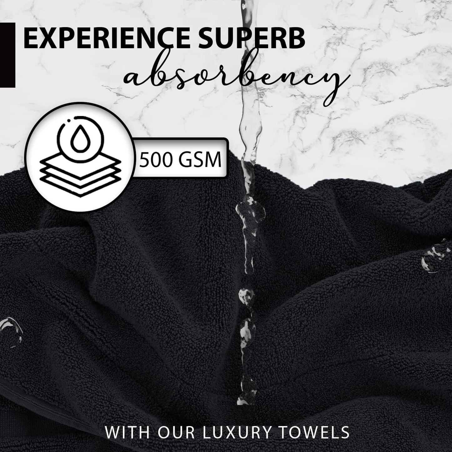 100% Cotton Bath Towels, 24x48 Pack of 6 Towels, Quick Dry, Highly Absorbent, Soft Feel Towel, Gym, Spa, Bathroom, Shower, Pool, Luxury Soft Towels (Grey, 24x48-6 Pack)
