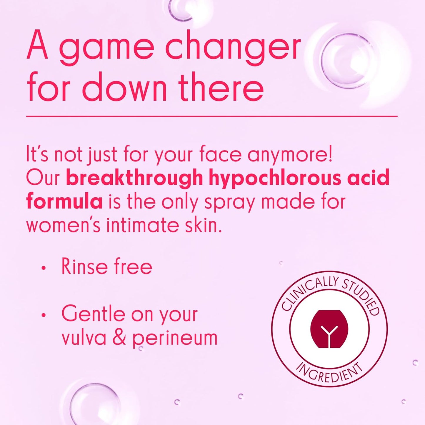 Love Wellness Intimate Skin Support I FDA-Cleared Cleanser Spray I Removes Buildup & Soothes Irritated Skin, Hypochlorous Acid Formula, pH Balanced & Fragrance Free, 4 fl oz