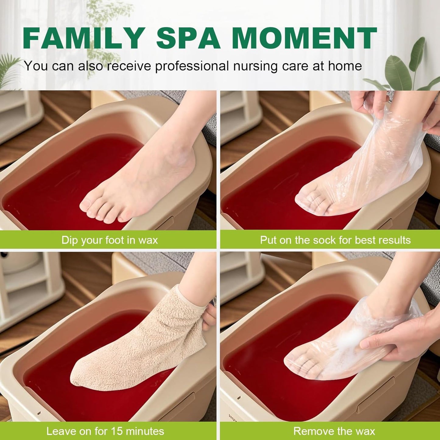 300PCS Disposable Foot Covers for Feet Moisturizer Socks - Plastic Foot Covers Extra Large Size for Pedicure, Moisturizing & Paraffin Wax Treatments, Spa Socks Designed for Foot Care