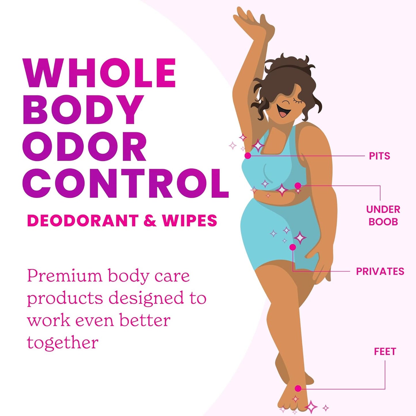 Lume Whole Body Deodorant - Smooth Solid Stick & Flushable Deodorant Wipes - Doctor Developed - Aluminum Free, Baking Soda Free, Skin Loving - 2.6 Ounce (Soft Powder) 15 Count Wipes (Cool Cucumber)