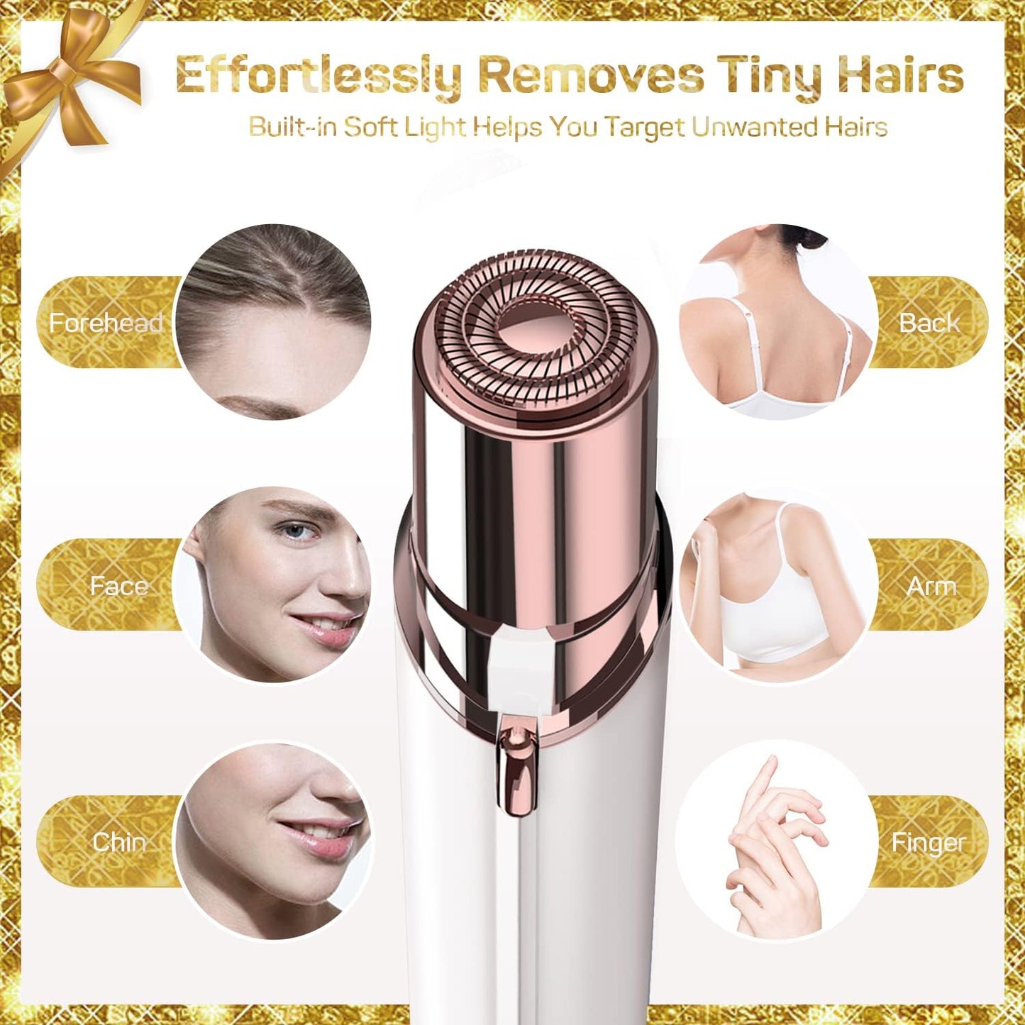 Facial Hair Removal for Women(with 2 x Replacement Heads)，GURELAX Facial Hair Remover, Hair Removal Device, Best Gift for Mom/Wife/Girlfriend