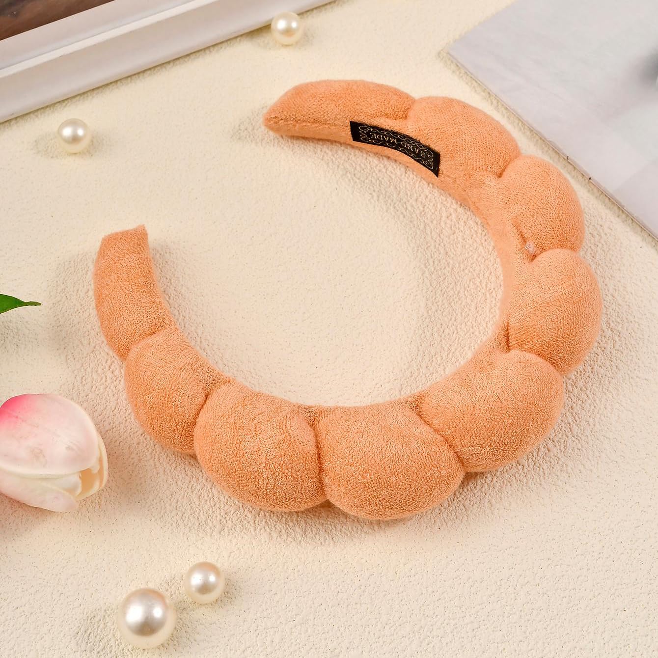 Spa Headband for Washing Face or Facial Makeup - Bubble Skincare Terry Cloth Puffy Headband for Mask Skin Treatment