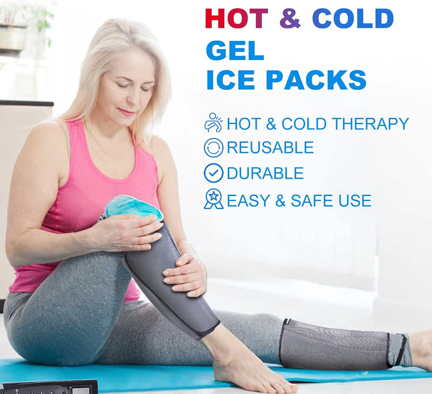 Tutmyrea Ice Packs for Injuries Reusable, 8 Pack Soft Gel Pack, Hot and Cold Compress, Ice Pack for Kids Boo Boo, Cold Packs for Injuries, Migraines, First Aid, Pain Relief, Wisdom Teeth