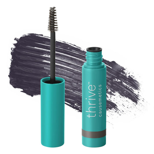 Thrive Causemetics Instant Brow Fix Semi-Permanent Eyebrow Gel, Waterproof Tinted Eye Brow Gel with Vitamin B5, Smudge-Proof, Vegan & Cruelty Free, Nan (Charcoal)