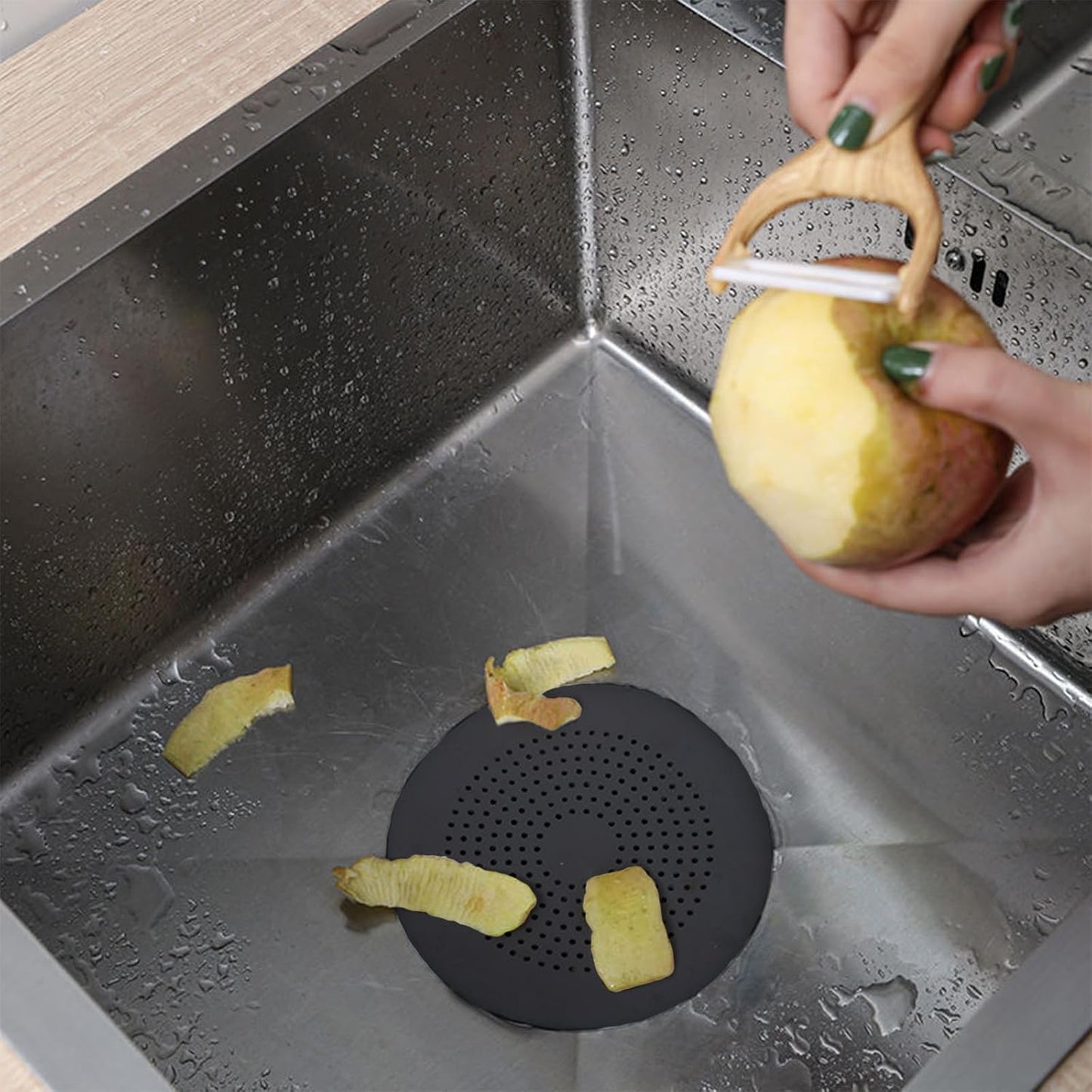 4-Pack Round Silicone Drain Covers Anti-Clog Hair Catcher for Bathroom, Shower Drain Sink Strainer with Suction Cups Effective Hair and Debris Filter