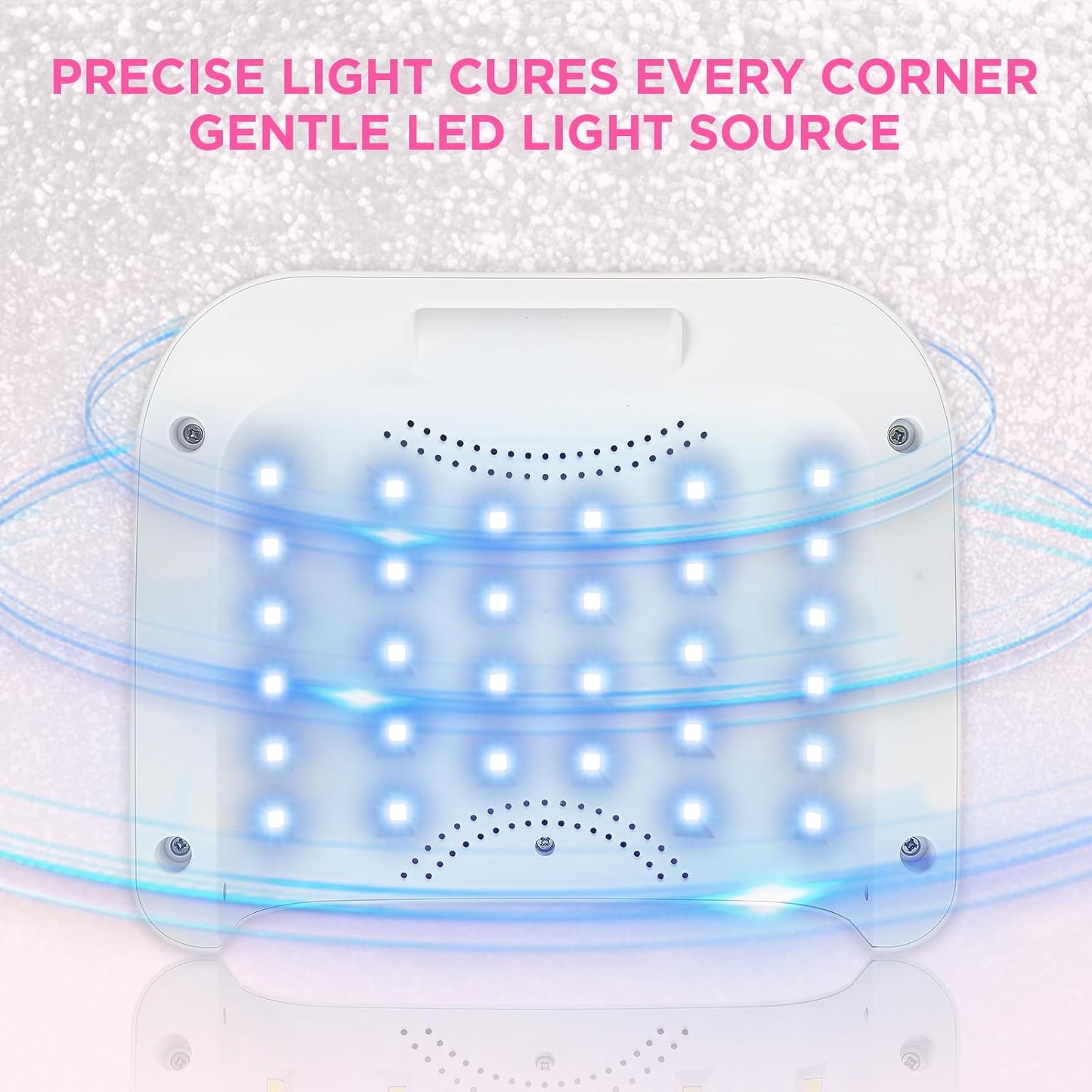 Aedavey Cordless Nail Lamp, Rechargeable UV Nail Lamp for Gel Nails, LED Nail Lamp with 4 Timer Modes, Gel Nail Light Decorate with Sparkling Nail Rhinestones Diamond (Sparkly Rose Red Diamond)