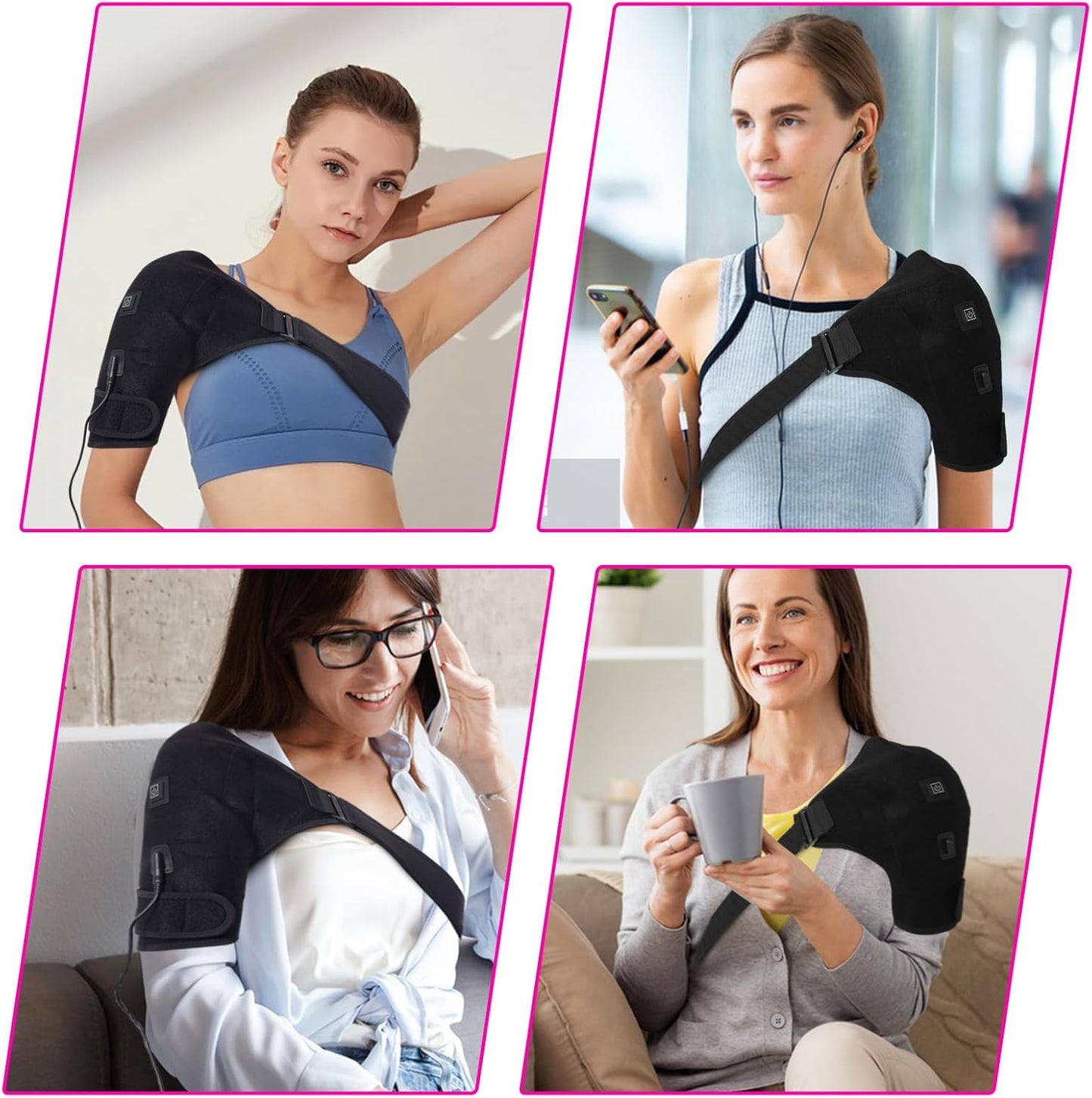 Shoulder Heating Pads Wrap,3 Heat Settings Relieve Muscle Pain,Rotator Cuff,Reduce Shoulder Pain