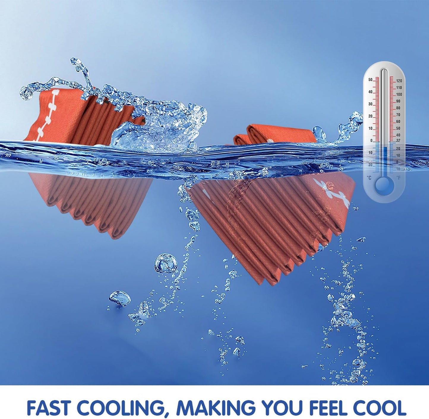 OPSO Softball Cooling Towel Set, 40 x 12 inches, 12 Pack, Microfiber Sports Towels for Baseball, Soccer, Golf LCE Towel Microfiber Sports Towels for Player (Football 2)