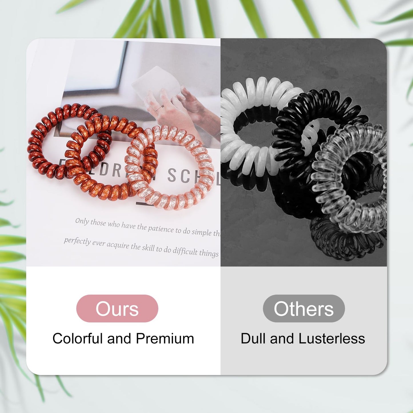 JessLab Spiral Hair Ties for Women, 10-Pack Traceless No-Damage Ponytail Holders, Coils Hair Bands for Girls, Assorted Colors